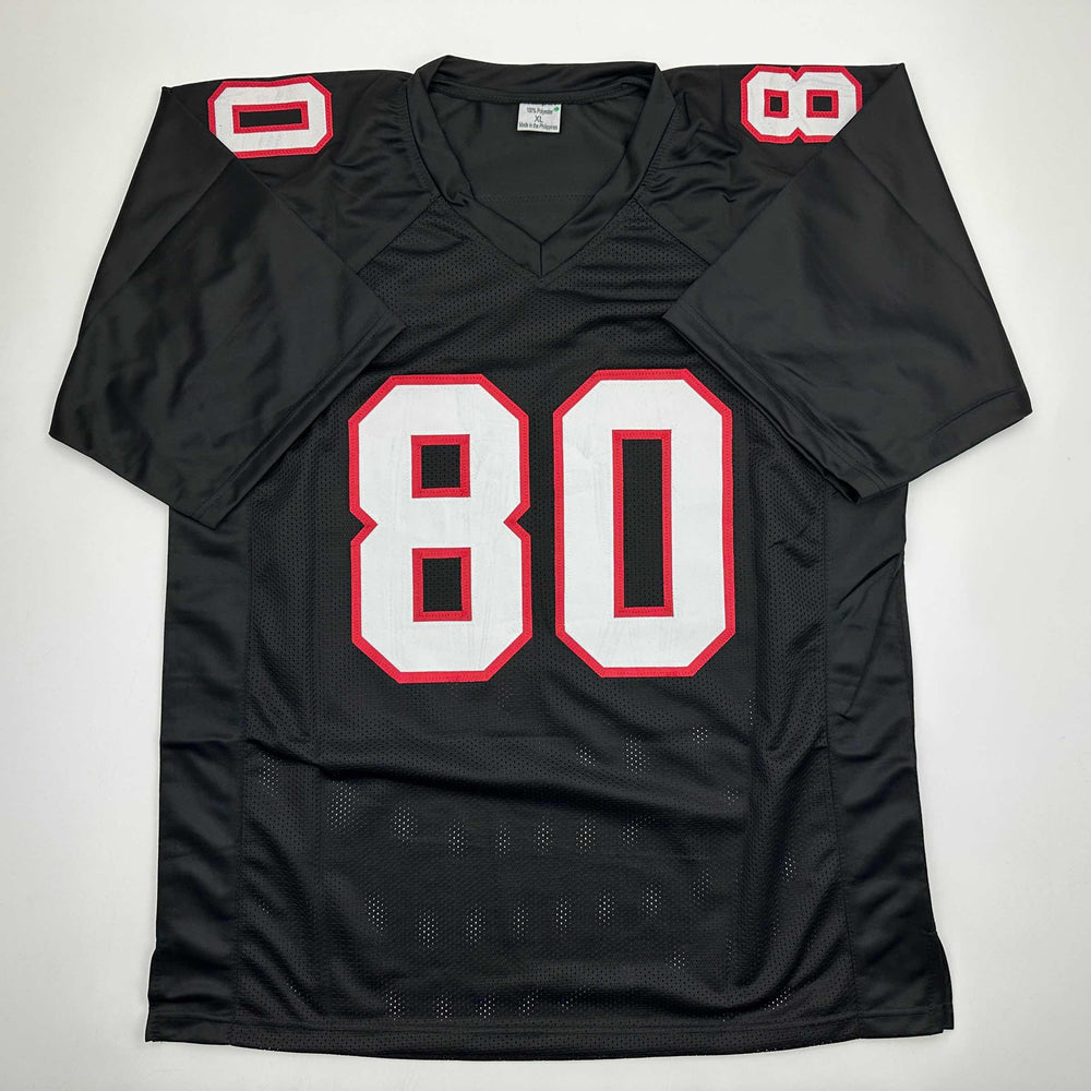 Autographed/Signed Andre Rison Atlanta Black Football Jersey Beckett BAS COA (ONLINE ORDER ONLY)