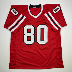 Autographed/Signed Andre Rison Atlanta Red Football Jersey Beckett BAS COA (ONLINE ORDER ONLY)