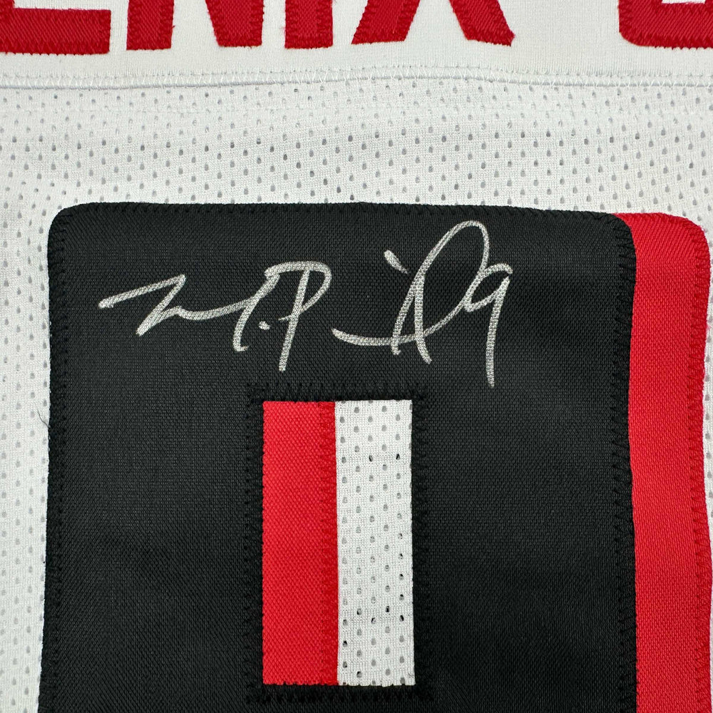 Autographed/Signed Michael Penix Jr. Atlanta White Football Jersey Beckett BAS COA (ONLINE ORDER ONLY)