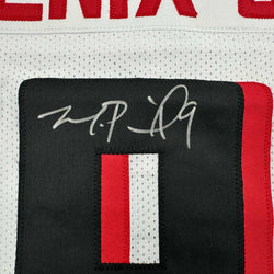 Autographed/Signed Michael Penix Jr. Atlanta White Football Jersey Beckett BAS COA (ONLINE ORDER ONLY)