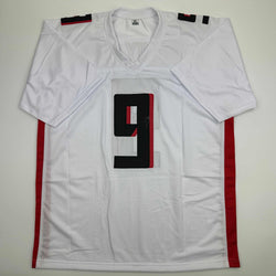 Autographed/Signed Michael Penix Jr. Atlanta White Football Jersey Beckett BAS COA (ONLINE ORDER ONLY)