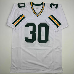 Autographed/Signed Chuck Mercein Ice Bowl Green Bay White Football Jersey JSA COA (ONLINE ORDER ONLY)