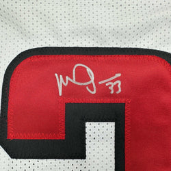 Autographed/Signed Michael Turner Atlanta White Football Jersey Beckett BAS COA (ONLINE ORDER ONLY)
