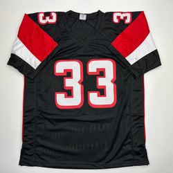 Autographed/Signed Michael Turner Atlanta Black Football Jersey Beckett BAS COA (ONLINE ORDER ONLY)