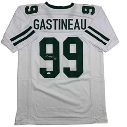 Autographed/Signed Mark Gastineau New York White Football Jersey JSA COA (ONLINE ORDER ONLY)