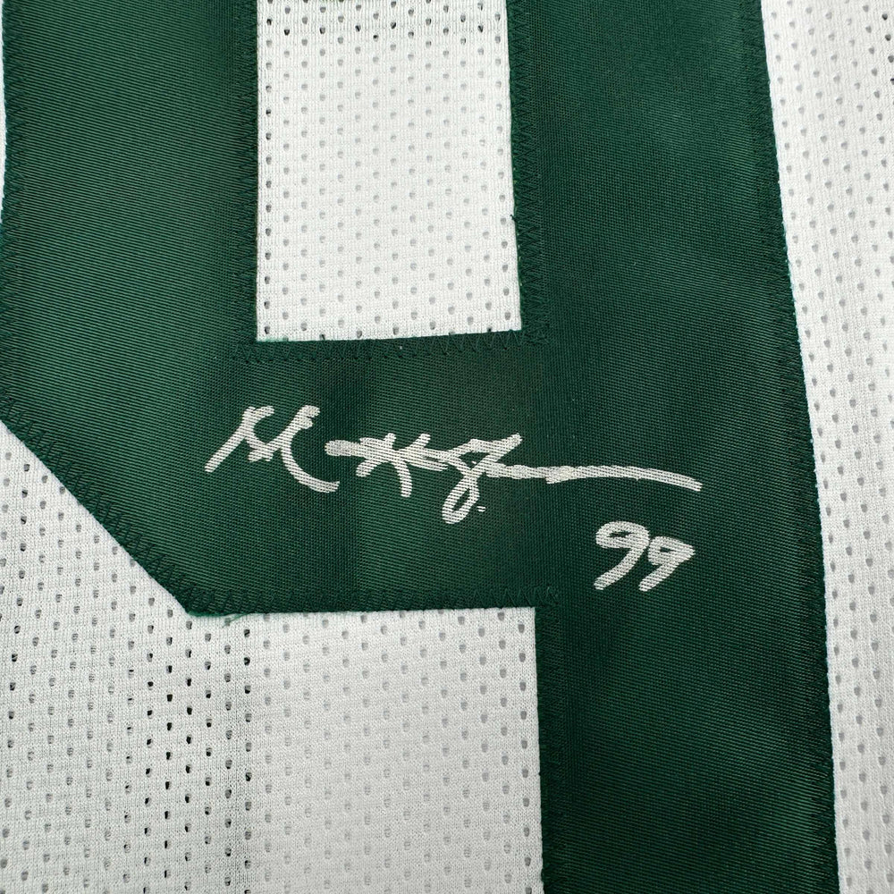 Autographed/Signed Mark Gastineau New York White Football Jersey JSA COA (ONLINE ORDER ONLY)