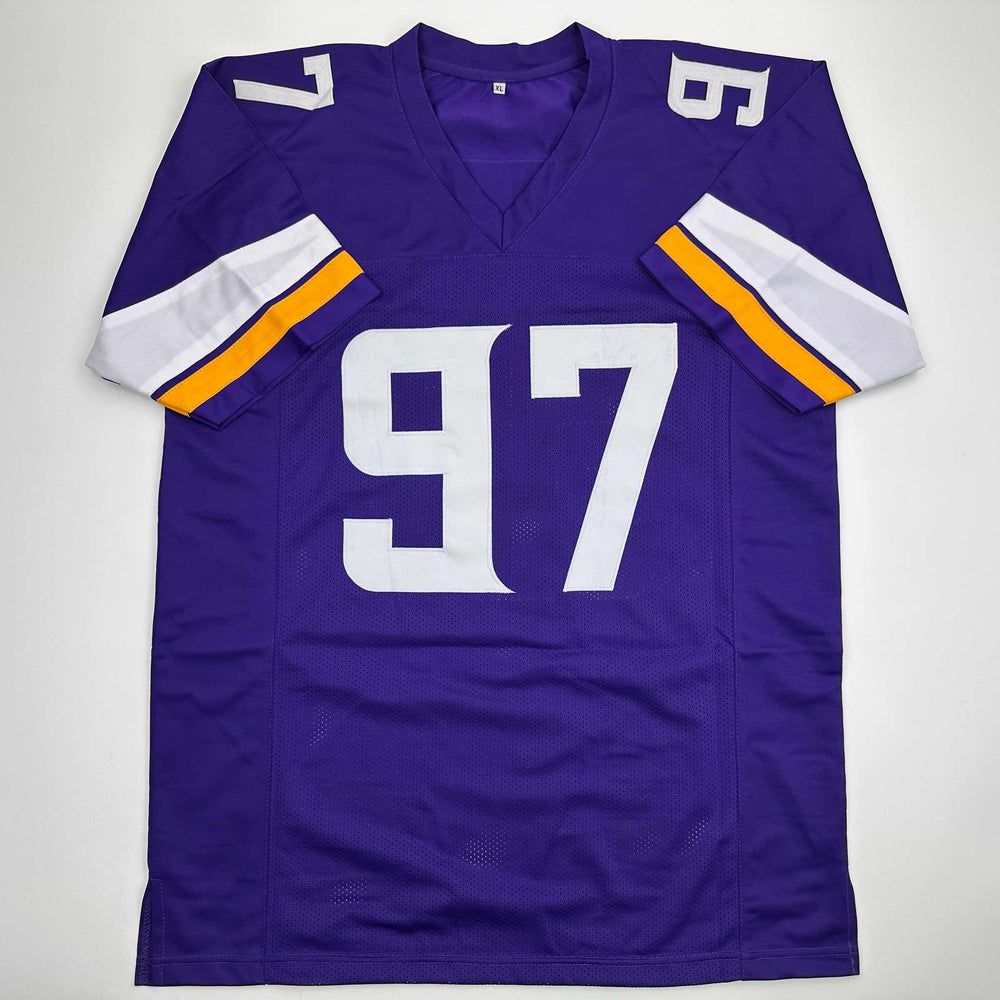 Autographed/Signed Everson Griffen Minnesota Purple Football Jersey JSA COA (ONLINE ORDER ONLY)