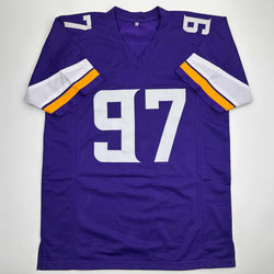 Autographed/Signed Everson Griffen Minnesota Purple Football Jersey JSA COA (ONLINE ORDER ONLY)