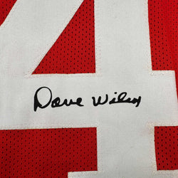 Framed Facsimile Autographed Dave Wilcox 35x39 San Francisco Red Reprint Laser Auto Football Jersey (ONLINE ORDER ONLY)