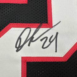 Autographed/Signed Devonta Freeman Atlanta Retro Black Football Jersey Beckett BAS COA (ONLINE ORDER ONLY)