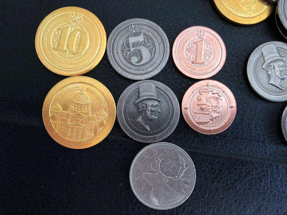 50 Metal Coin Board Game Upgrade Set (Industrial Coins)  - (ONLINE ORDER ONLY)