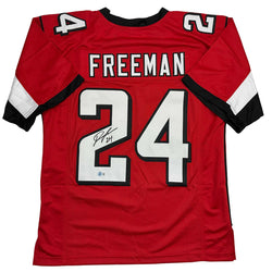 Autographed/Signed Devonta Freeman Atlanta Red Football Jersey Beckett BAS COA (ONLINE ORDER ONLY)