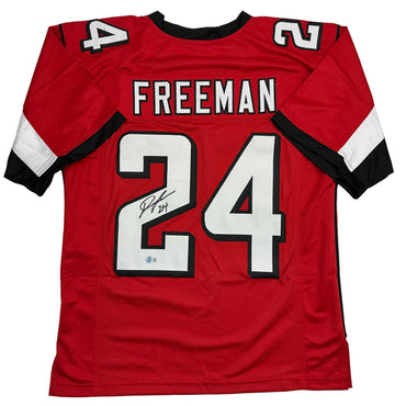 Autographed/Signed Devonta Freeman Atlanta Red Football Jersey Beckett BAS COA (ONLINE ORDER ONLY)