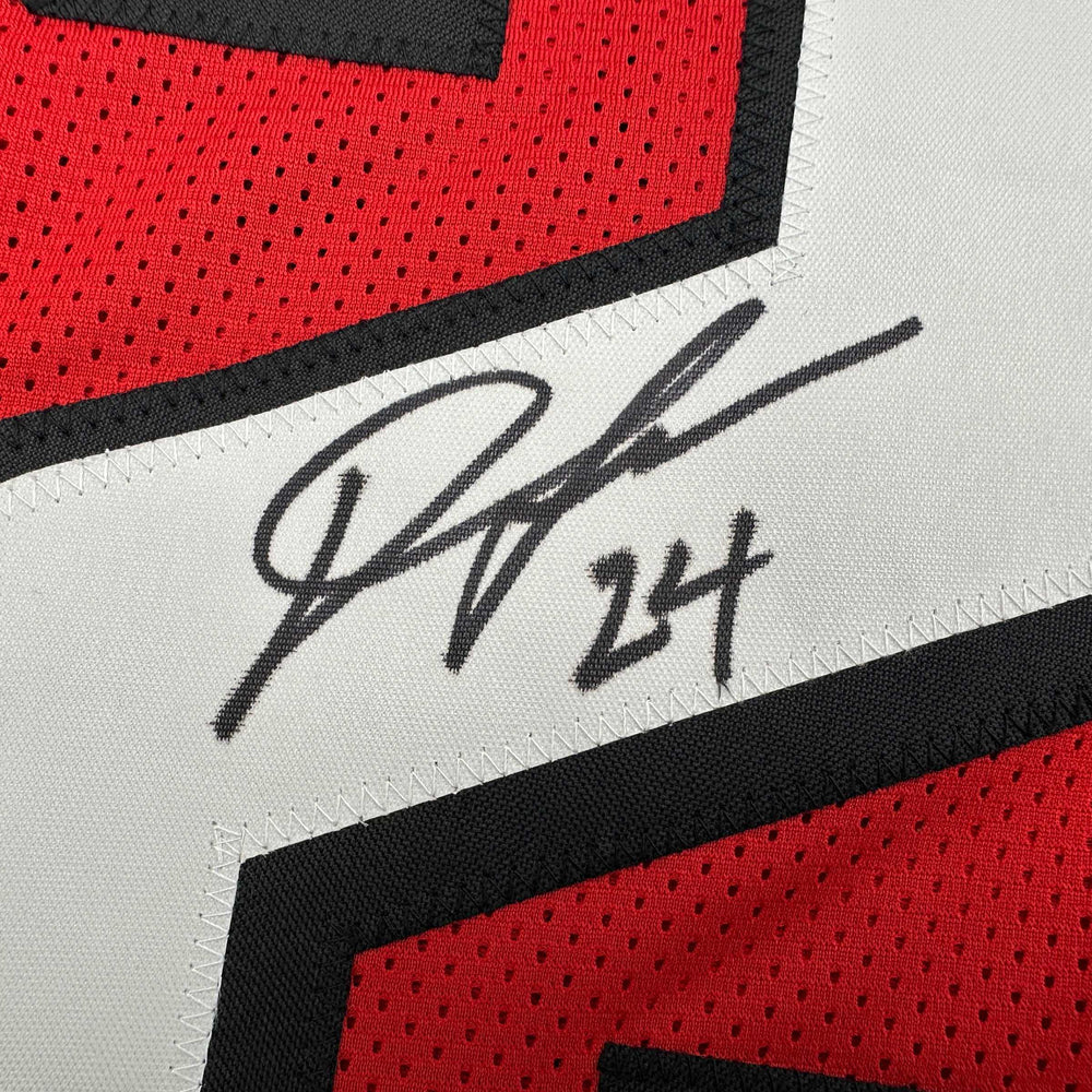 Autographed/Signed Devonta Freeman Atlanta Red Football Jersey Beckett BAS COA (ONLINE ORDER ONLY)