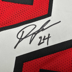 Autographed/Signed Devonta Freeman Atlanta Red Football Jersey Beckett BAS COA (ONLINE ORDER ONLY)