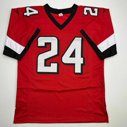 Autographed/Signed Devonta Freeman Atlanta Red Football Jersey Beckett BAS COA (ONLINE ORDER ONLY)