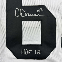 Autographed/Signed Dermontti Dawson HOF 12 Pittsburgh White Football Jersey JSA COA (ONLINE ORDER ONLY)