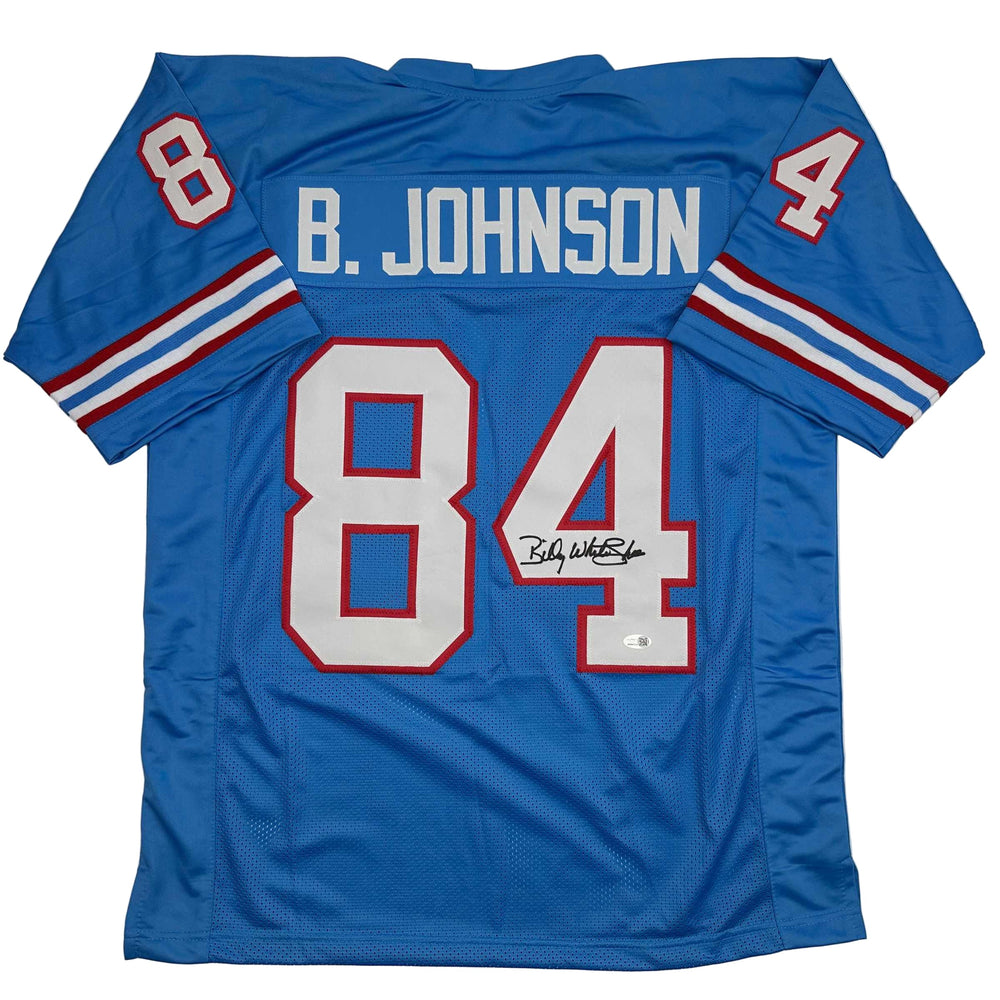Autographed/Signed Billy White Shoes Johnson Tennessee Retro Light Blue Football Jersey JSA COA (ONLINE ORDER ONLY)