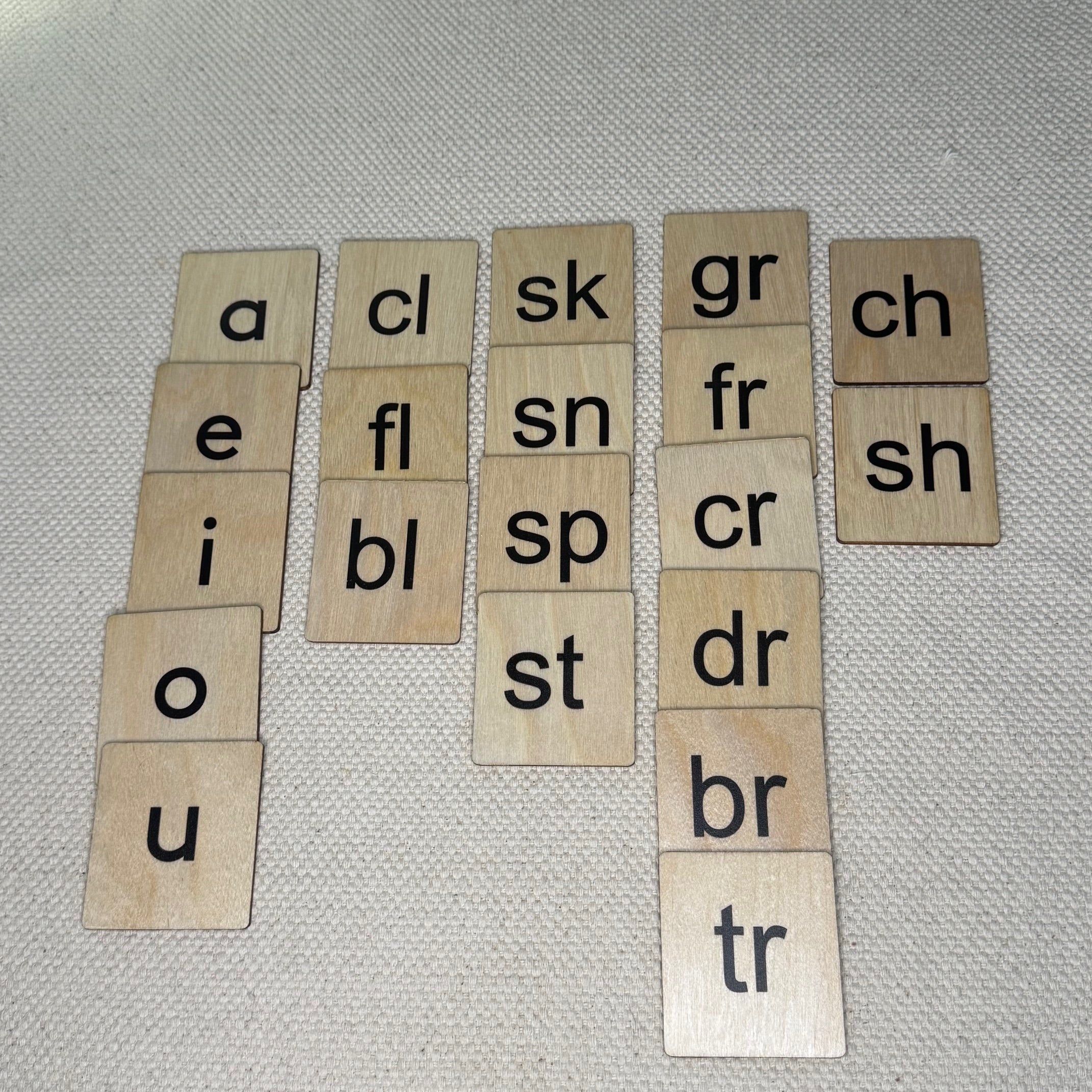 Wooden Language Labels (Vowels, Blends, Digraphs) (ONLINE ORDER ONLY)