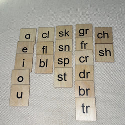 Wooden Language Labels (Vowels, Blends, Digraphs) (ONLINE ORDER ONLY)