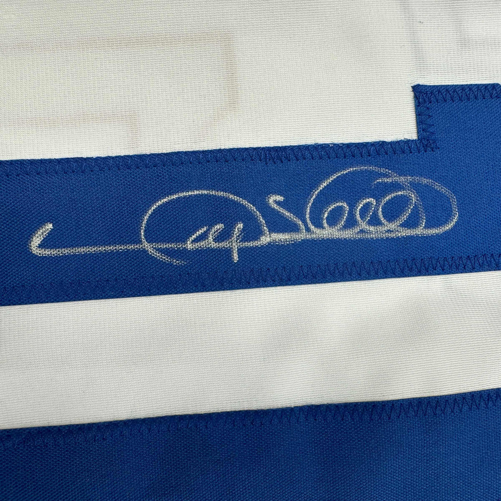 Autographed/Signed Gary Sheffield Los Angeles LA White Baseball Jersey PSA/DNA COA (ONLINE ORDER ONLY)
