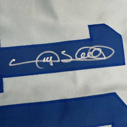 Autographed/Signed Gary Sheffield Los Angeles LA Grey Baseball Jersey JSA COA (ONLINE ORDER ONLY)