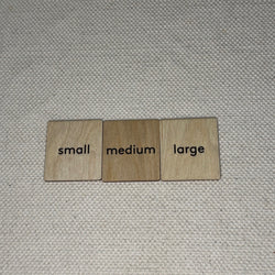 Wooden Language Labels, 4 Seasons, 5 Senses, Syllables, Small, Medium Large (ONLINE ORDER ONLY)