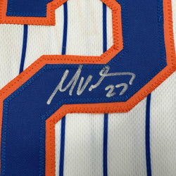 Autographed/Signed Mark Vientos New York Pinstripe Baseball Jersey Beckett BAS COA (ONLINE ORDER ONLY)