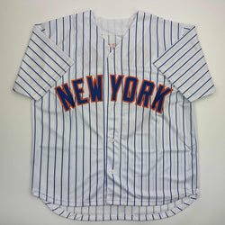 Autographed/Signed Mark Vientos New York Pinstripe Baseball Jersey Beckett BAS COA (ONLINE ORDER ONLY)