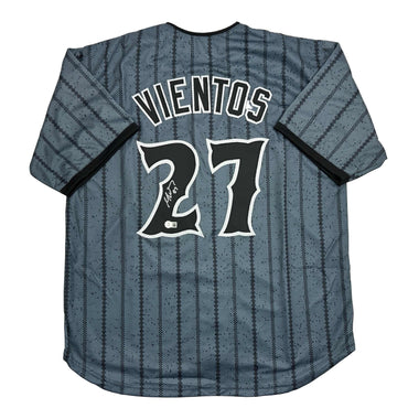 Autographed/Signed Mark Vientos New York CIty Connect Grey Baseball Jersey Beckett BAS COA (ONLINE ORDER ONLY)