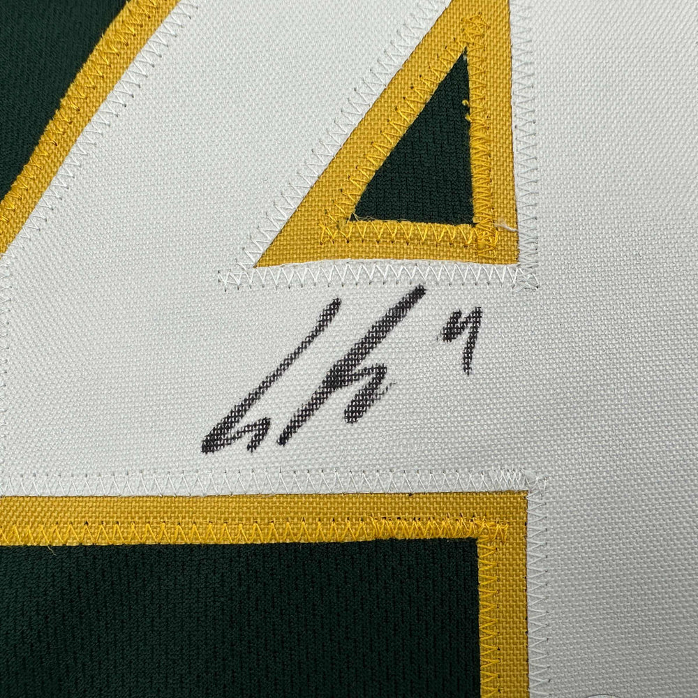 Autographed/Signed Lawrence Butler Oakland Green Baseball Jersey Beckett BAS COA (ONLINE ORDER ONLY)