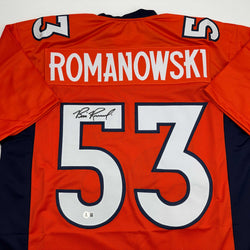 Autographed/Signed Bill Romanowski Denver Orange Football Jersey Beckett BAS COA (ONLINE ORDER ONLY)