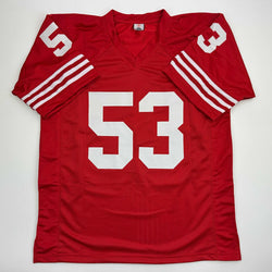 Autographed/Signed Bill Romanowski San Francisco Red Football Jersey Beckett BAS COA (ONLINE ORDER ONLY)