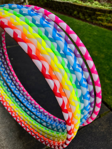 HDPE & Polypro Beginner Hula Hoops with Colored Gaffer Tape - Best Seller (ONLINE ORDER ONLY)