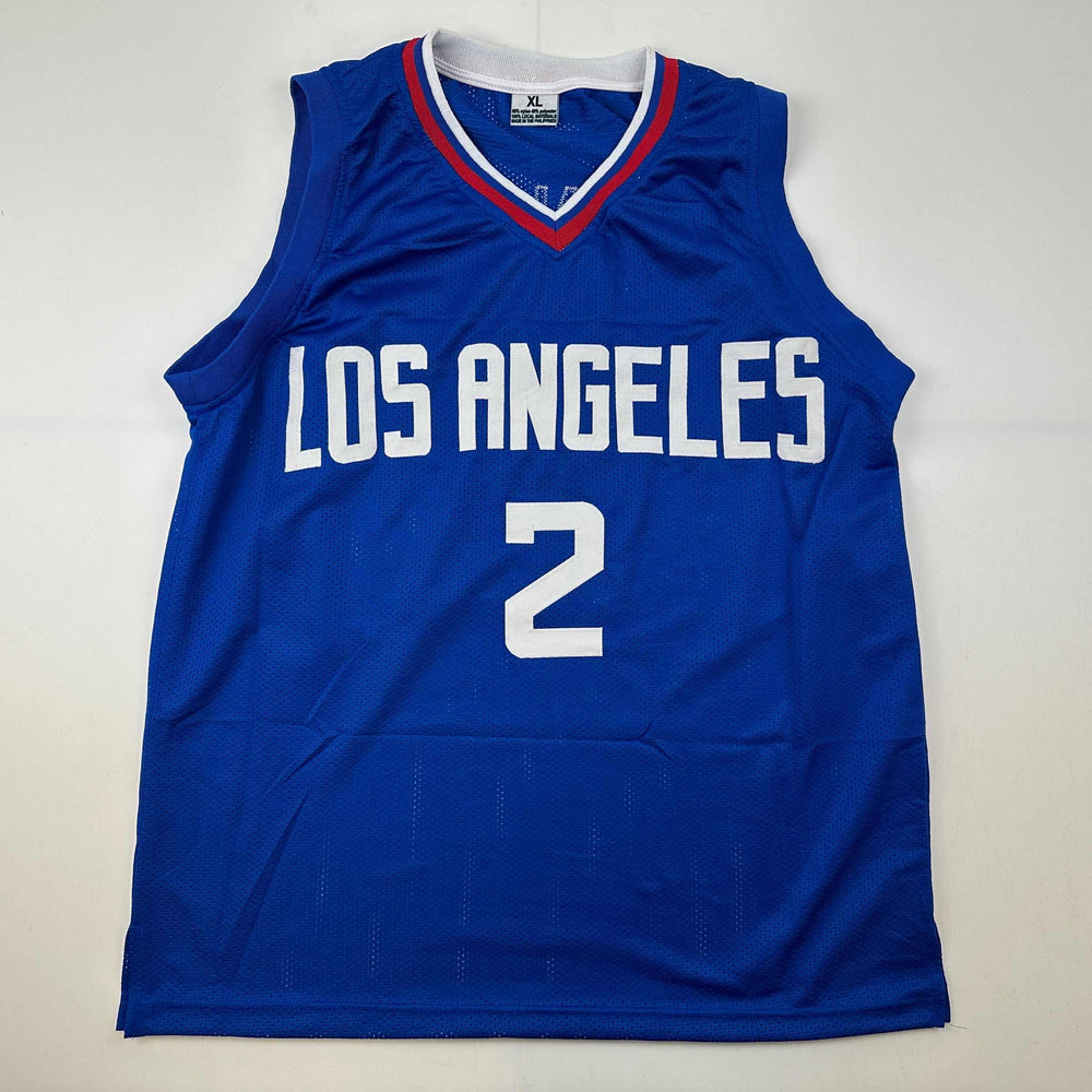 Facsimile Autographed Kawhi Leonard Los Angeles LA Blue Reprint Laser Auto Basketball Jersey Size Men's XL (ONLINE ORDER ONLY)