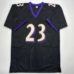 Autographed/Signed Willis McGahee Baltimore Black Football Jersey Beckett BAS COA (ONLINE ORDER ONLY)