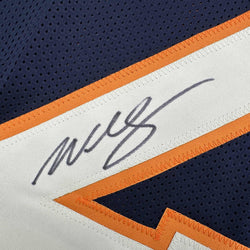 Autographed/Signed Willis McGahee Denver Blue Football Jersey JSA COA (ONLINE ORDER ONLY)