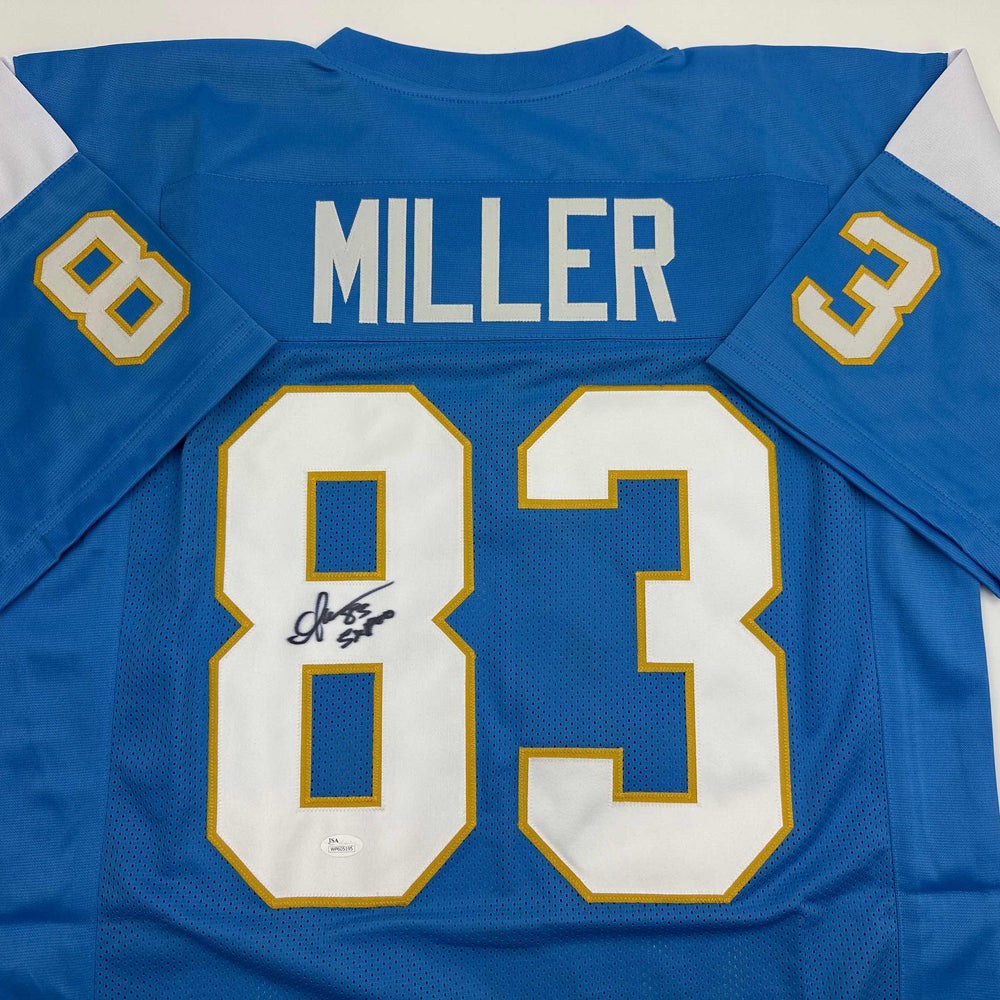 Autographed/Signed Anthony Miller San Diego Los Angeles LA Powder Blue Football Jersey JSA COA (ONLINE ORDER ONLY)