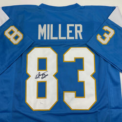 Autographed/Signed Anthony Miller San Diego Los Angeles LA Powder Blue Football Jersey JSA COA (ONLINE ORDER ONLY)