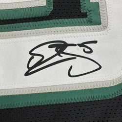 Framed Facsimile Autographed Donovan McNabb 35x39 Philadelphia Black Reprint Laser Auto Football Jersey (ONLINE ORDER ONLY)