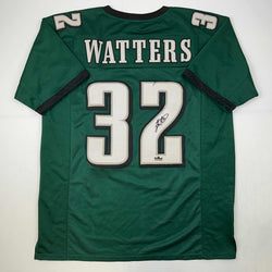 Facsimile Autographed Ricky Watters Philadelphia Green Reprint Laser Auto Football Jersey Size Men's XL (ONLINE ORDER ONLY)