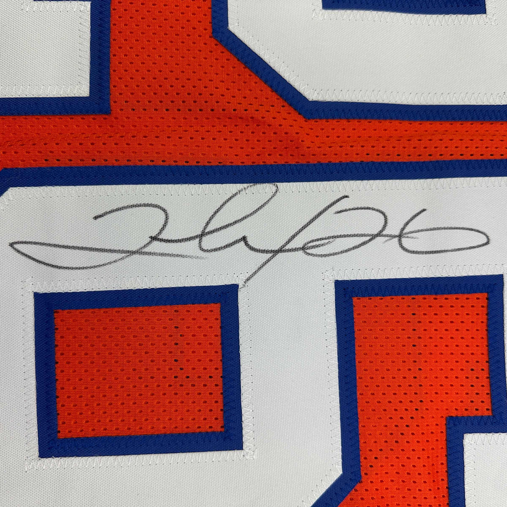 Autographed/Signed Clinton Portis Denver Retro Orange Football Jersey Beckett BAS COA (ONLINE ORDER ONLY)