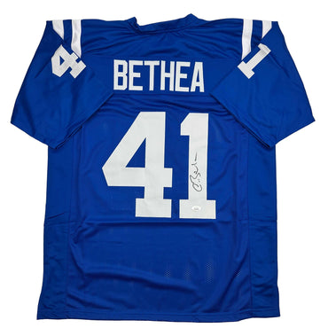 Autographed/Signed Antoine Bethea Indianapolis Blue Football Jersey JSA COA (ONLINE ORDER ONLY)