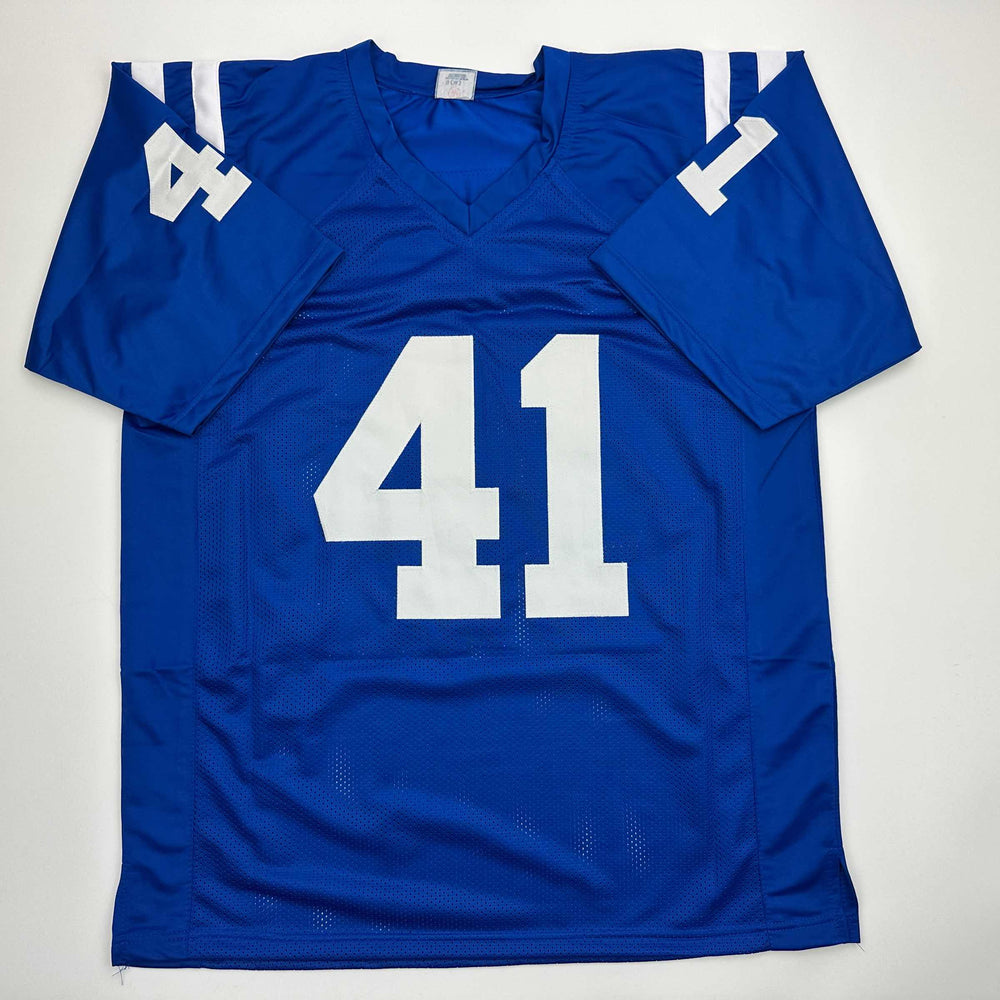 Autographed/Signed Antoine Bethea Indianapolis Blue Football Jersey JSA COA (ONLINE ORDER ONLY)