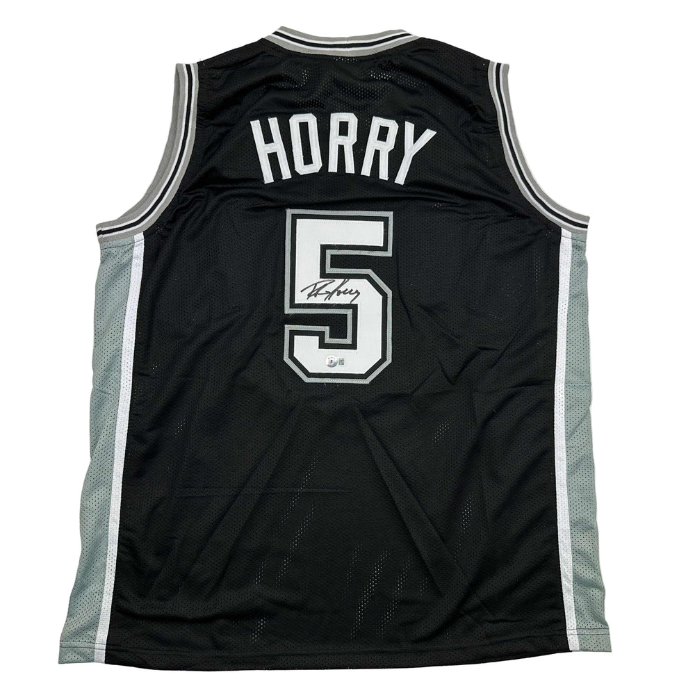 Autographed/Signed Robert Horry San Antonio Black Basketball Jersey Beckett BAS COA (ONLINE ORDER ONLY)