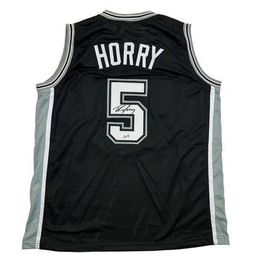 Autographed/Signed Robert Horry San Antonio Black Basketball Jersey Beckett BAS COA (ONLINE ORDER ONLY)