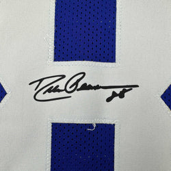 Framed Facsimile Autographed Drew Pearson 35x39 Dallas Blue Reprint Laser Auto Football Jersey (ONLINE ORDER ONLY)