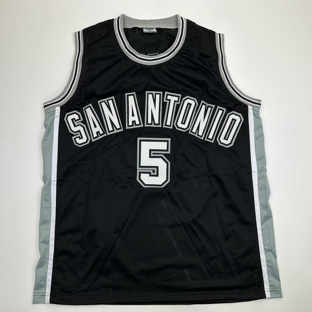 Autographed/Signed Robert Horry San Antonio Black Basketball Jersey Beckett BAS COA (ONLINE ORDER ONLY)
