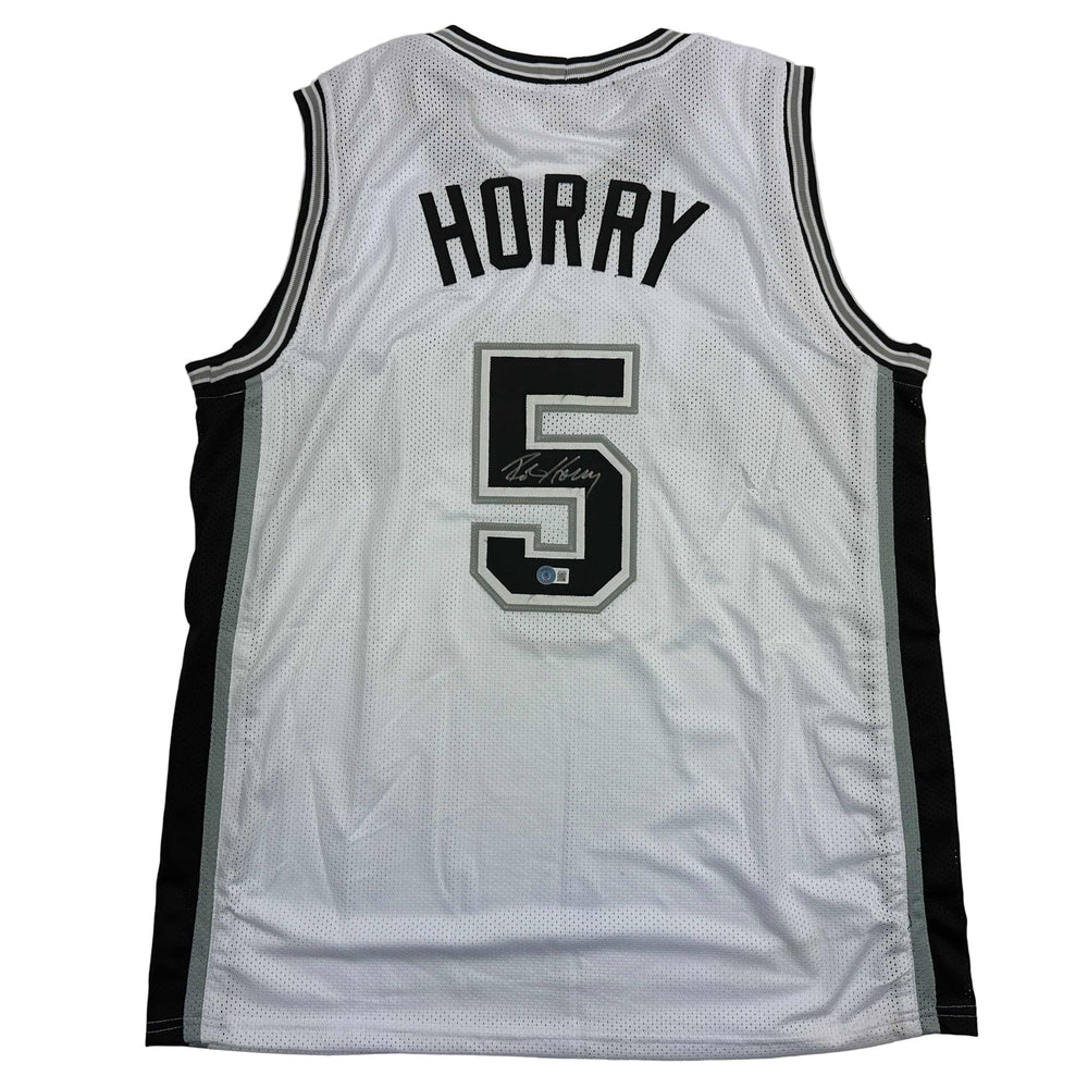 Autographed/Signed Robert Horry San Antonio White Basketball Jersey Beckett BAS COA (ONLINE ORDER ONLY)