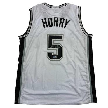 Autographed/Signed Robert Horry San Antonio White Basketball Jersey Beckett BAS COA (ONLINE ORDER ONLY)